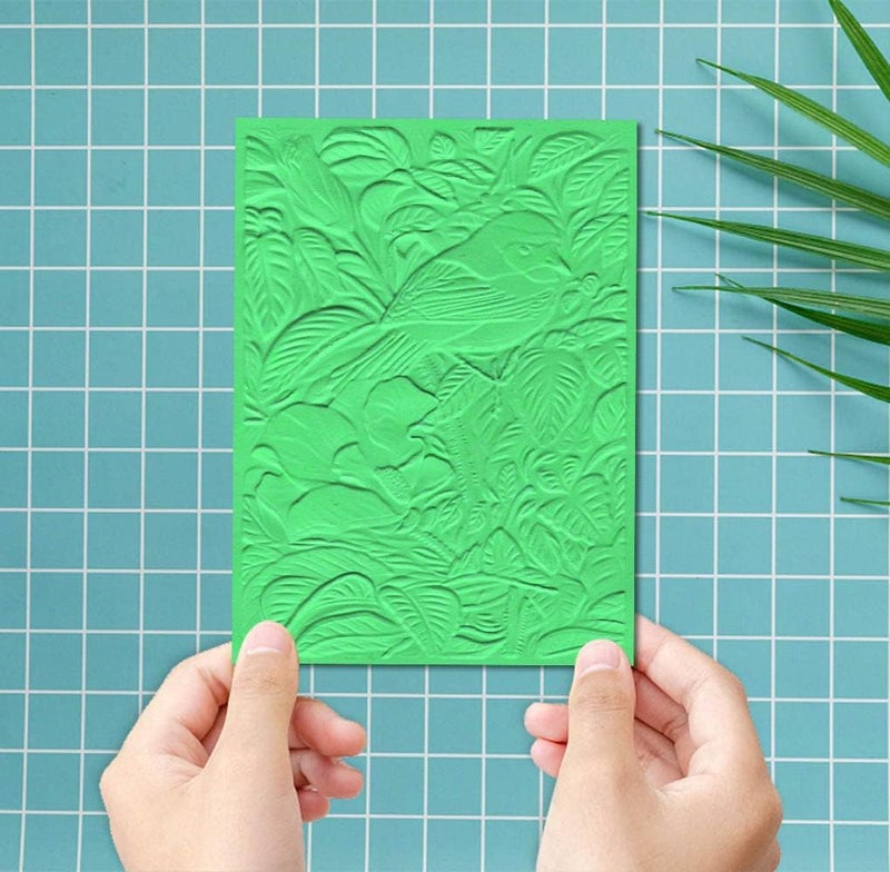 ALIBBON 3D Textured Spring Bird Background Embossing Folders for Card Making, Leaves Background Template Folders for DIY Scrapbooking Paper Craft Photo Album Decorations - Image 5